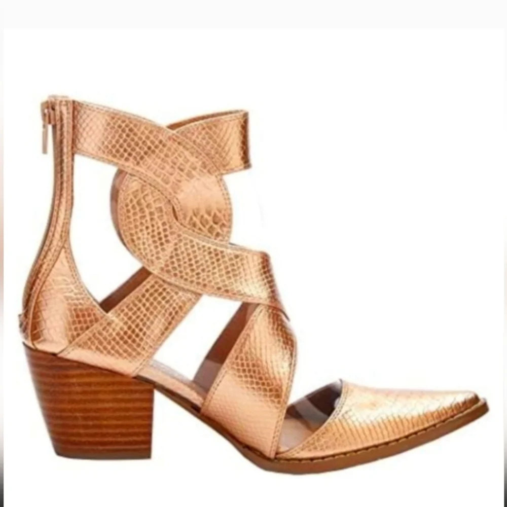 NWT Boho Golden Bronze Snake Formal Boots